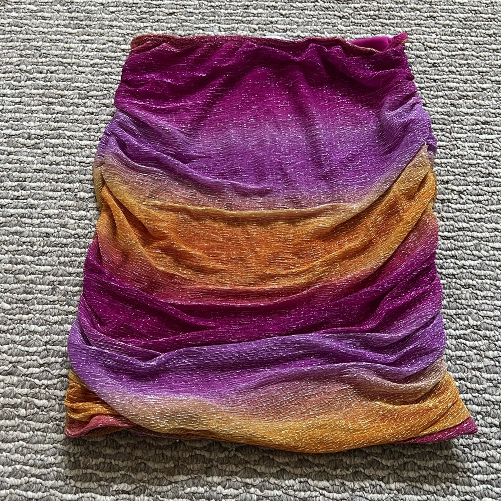 Shimmer stretch mini skirt
